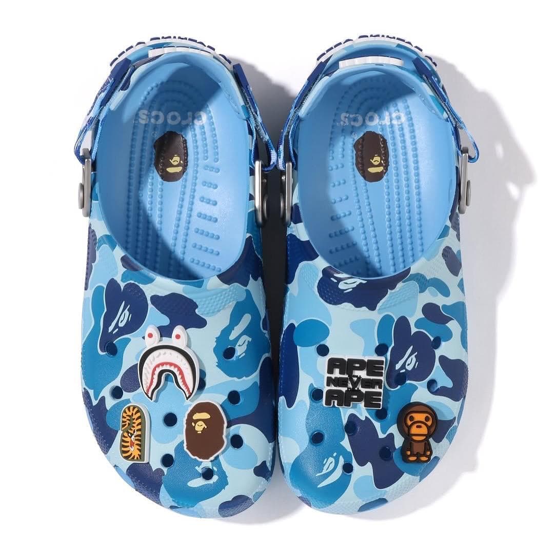 Bape x Crocs Classic Clog Blue Camo
