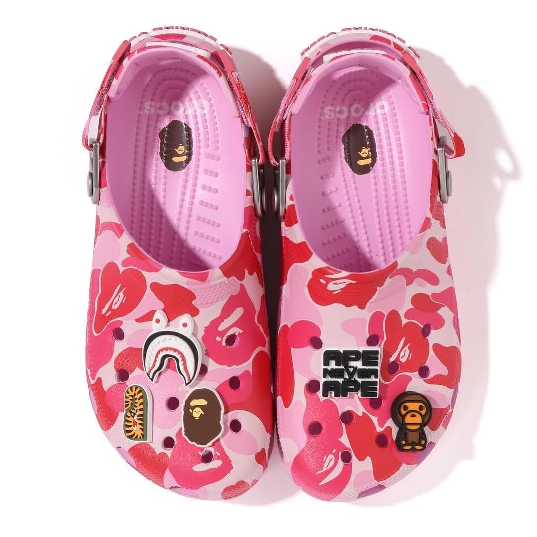 Bape x Crocs Classic Clog Camo Pink